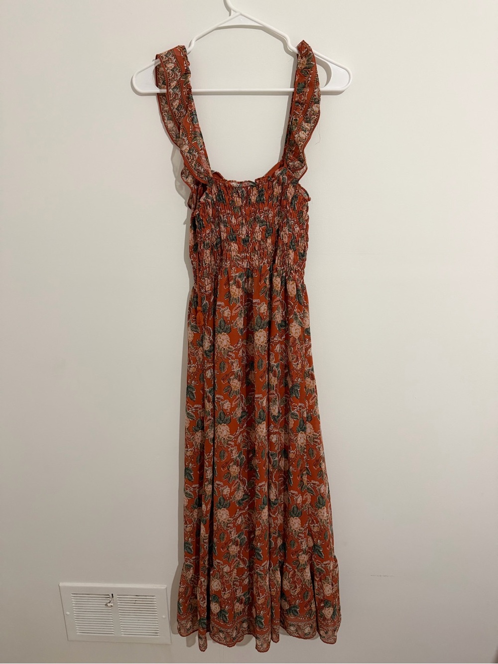 Max Studio Rust Floral Ruffle Maxi Dress - Picture 3 of 5